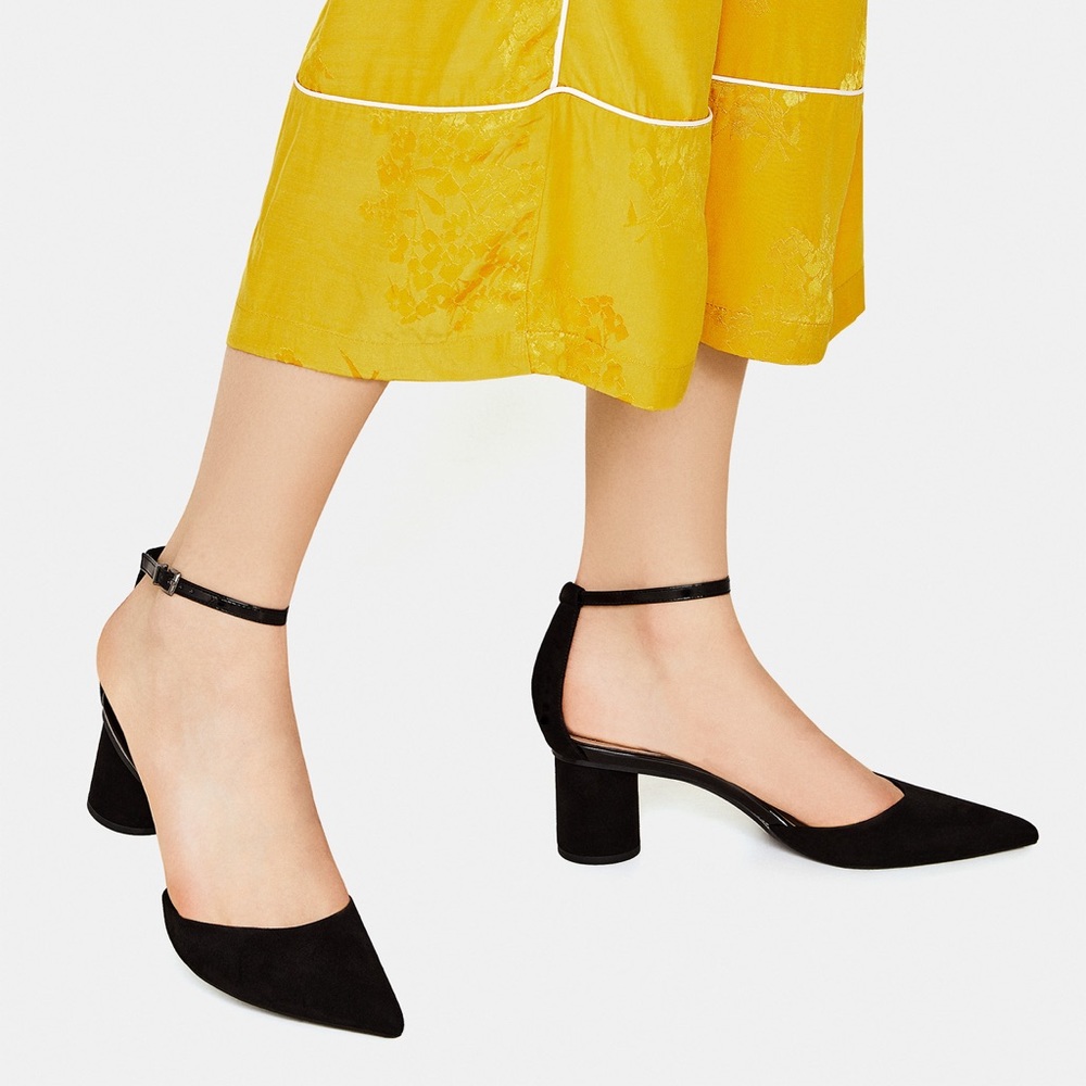 Bershka black mid-heel d’Orsay shoes